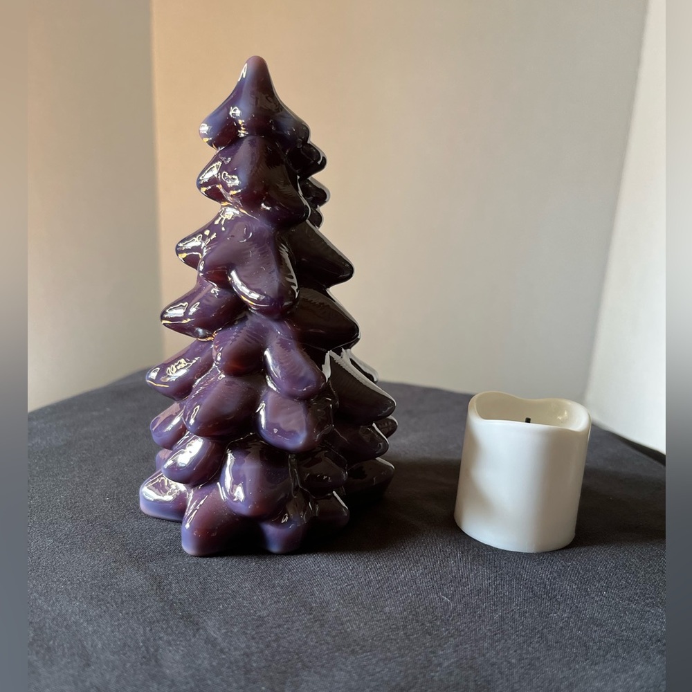 Christmas Tree Glass Medium With LED Candle
